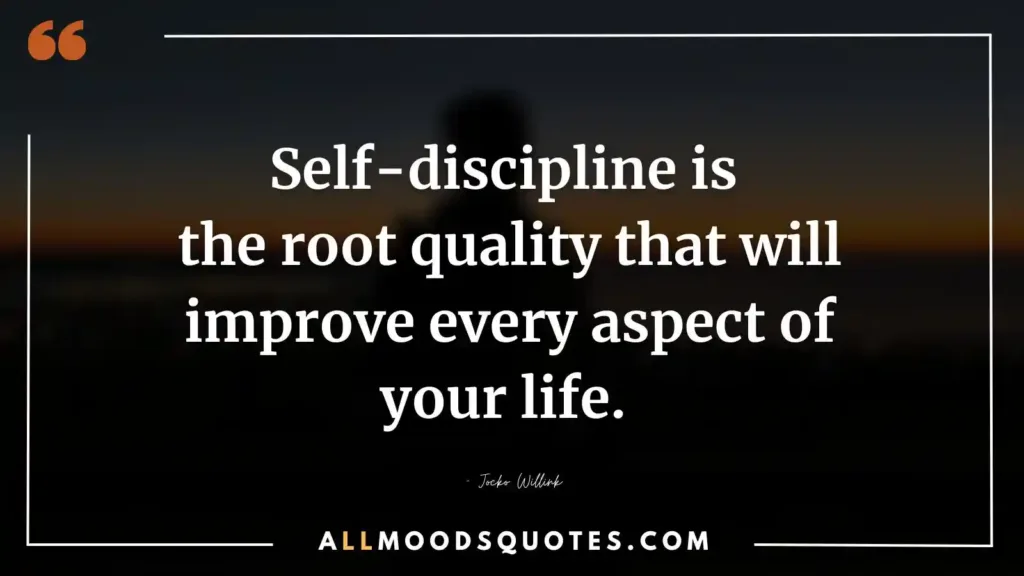 Self-discipline is the root quality that will improve every aspect of your life. – Jocko Willink