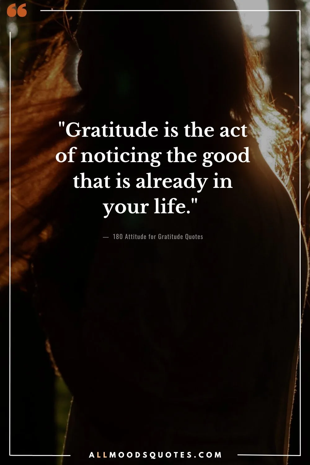 "Gratitude is the act of noticing the good that is already in your life." - Melody Beattie