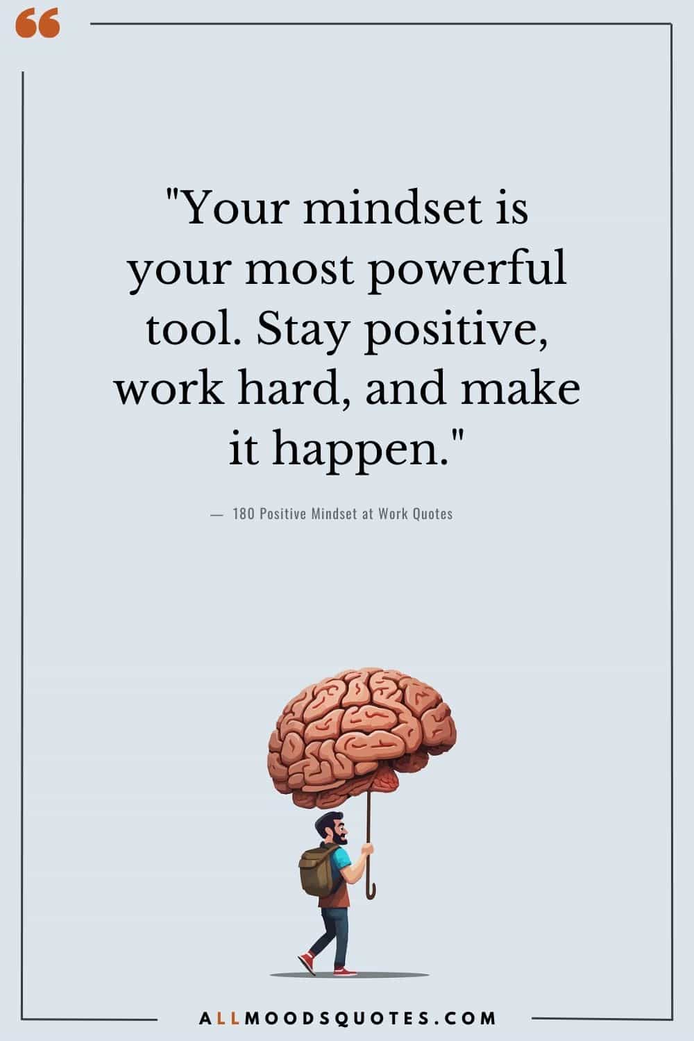 "Your mindset is your most powerful tool. Stay positive, work hard, and make it happen." - Unknown