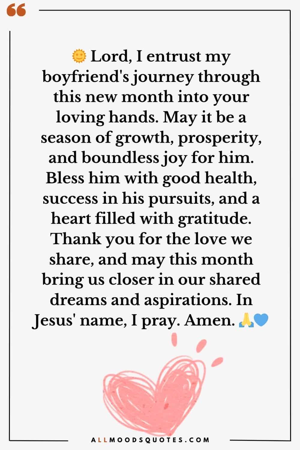 Lovely New Month Prayer Messages For Boyfriend
